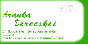 aranka derecskei business card